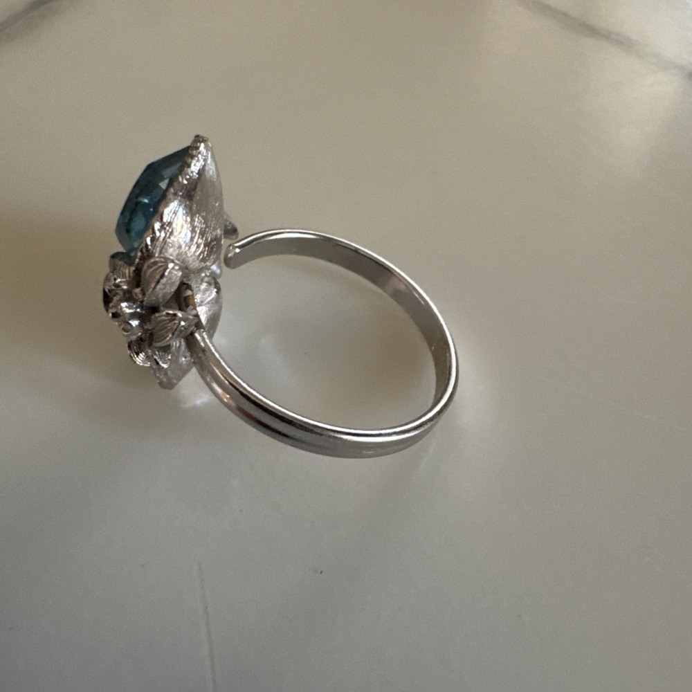 1972 Sarah Coventry Love Story Light Blue Silver Tone Heart Adjustable - Picture 5 of 6